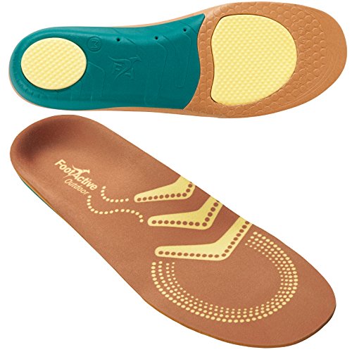 FootActive Outdoor-Einlegesohlen f. Naturliebhaber + Abenteuerfreunde! Fester Halt und Dämpfung bei hohen Belastungen., Braun/Gelb, 39 - 41 (S)