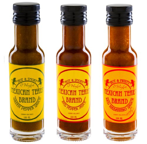 Mexican Tears - 3er Pack, scharfe Sauce aus Habaneros und Chipotle [3x100ml Chilisauce]