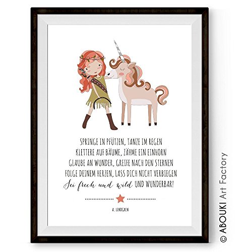 Einhorn Wild und Wunderbar - Kunstdruck ungerahmt, DIN A4
