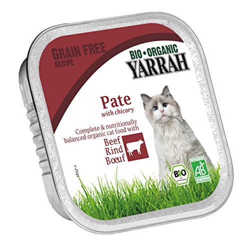 Yarrah Pate Rind Zichorie 100g Bio Katzenfutter, 16er Pack (16 x 100g)