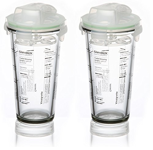 Glasslock (2x PC-318-SD. 2x 450ml) Frischhaltedose aus Glas - Shaker Typ-