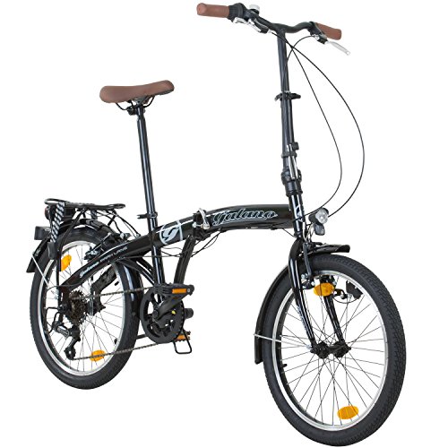 20 Zoll Galano Parklane Camping Klapp Fahrrad 6 Gang Shimano Licht Klapprad Faltrad