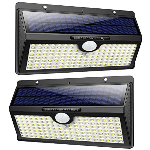 Solarlampen für außen, Feob【2500 mAh Extra Lange Arbeitszeiten】138 LED Superhelle Solarleuchten Außen Bewegungsmelder【270°Solar Beleuchtung】Sicherheitswandleuchte Wasserdichte 3 Modi für Garten
