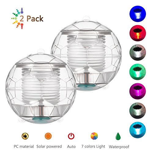 Linkax Poolbeleuchtung Pool Licht Wasser Schwimmende Lampen Solar Schwimmkugel Wasserdicht Teichbeleuchtung Farbwechsel für den Garten Baum Teich Swimming Pool(2 Stück)