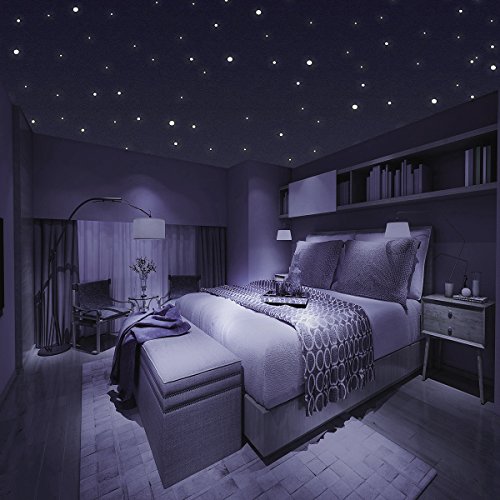 Homery Sternenhimmel 300 Leuchtpunkte selbstklebend mit starker Leuchtkraft, fluoreszierende Leuchtsterne Wandtattoo & Wanddeko Aufkleber für Baby, Kinder oder Schlafzimmer