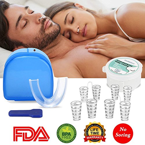 Schnarchstopper, Schnarchschiene & Nasepreizer, Nasendilator - Hilft Gegen Schnarchen, Schlafapnoe & Schweres Atmen, BPA-Frei & Aus Medizinischen Kunststoff 01