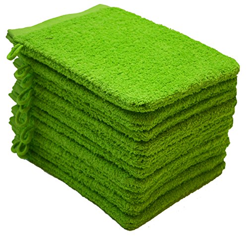 NatureMark NM-HT0829 Frottier Waschhandschuhe, 10-er Pack, 15 x 21 cm, 100% Baumwolle