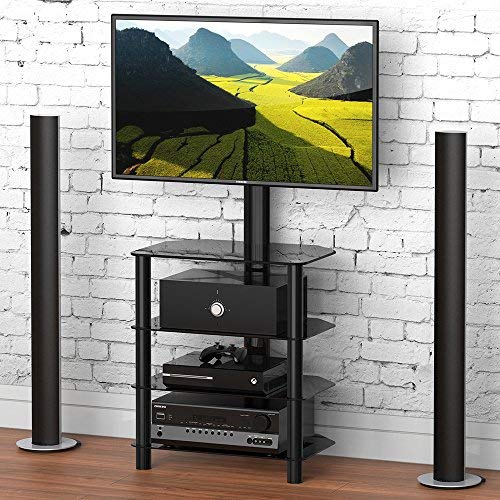 FITUEYES TV Rack HiFi Regal Audio Schrank mit TV Halterung für 32 '-50' schwarz TW406001MB