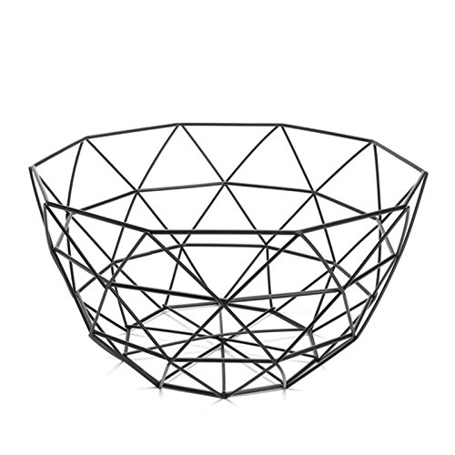 TOOGOO Nordic Style Obstkorb Draht Dekoriert Metall Ablagekorb Schwarz Display Schuessel Obst Rack Gemuesetisch Esszimmer Dekoration