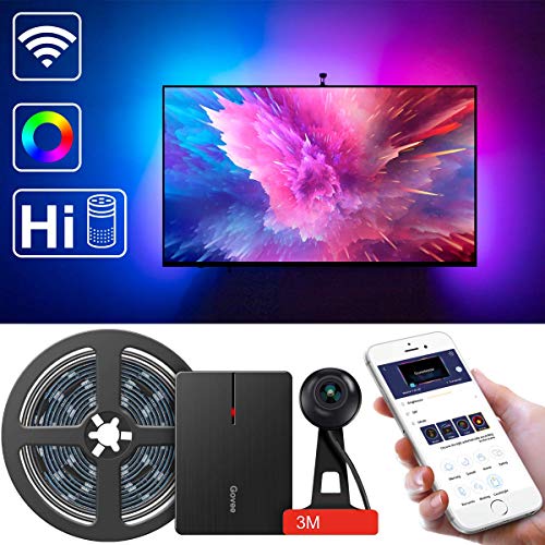 LED TV Hintergrundbeleuchtung, Govee WLAN TV Beleuchtung Kit mit Kamera, Led Streifen mit Alexa, APP gesteuerte Musik Lichtband, TV Ambient Neigungsbeleuchtung für 55-80 Zoll TV Kalibrierung auf APP