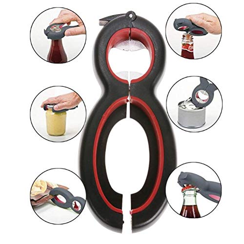 Zonster 6 in 1 Multi-Funktions-Twist Flaschenöffner All in One Jar Greifer Wein Bier Deckel Twist Off Deckelöffner Klaue