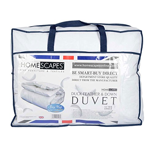 Homescapes extra warme Premium Winter Bettdecke, 135 cm x 200 cm, Steppdecke Wärmeklasse 6 - Entenfedern und Daunen Winterbettdecke