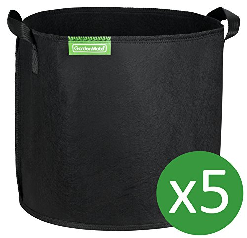 GardenMate 5x 30L Pflanzsack aus Vliesstoff - 30L - BLACKLINE