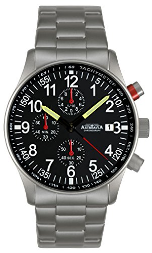 Astroavia Herren-Armbanduhr Chronograph Quarz Edelstahl N97S