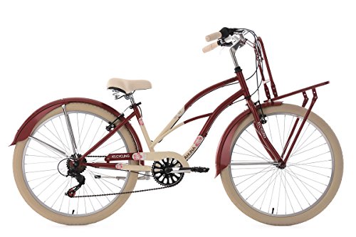 KS Cycling Damen Beachcruiser Cargo Cruiser Kahuna Fahrrad, rot, 26 Zoll