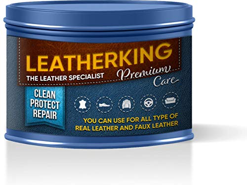 LeatherKing - Natürliche Anti-Aging Lederpflege, 350ml | Lederbalsam für Auto, Lederjacke, Handtaschen, Ledercouch, Schuhe, Pferde Sattel und vieles mehr - Premium Lederfett (1 Dose)