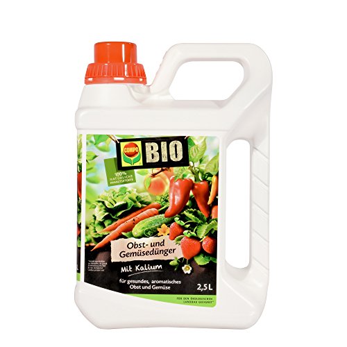 COMPO BIO Obst- und Gemüsedünger für alle Obst- und Gemüsesorten, Natürlicher Spezial-Flüssigdünger, 2,5 Liter