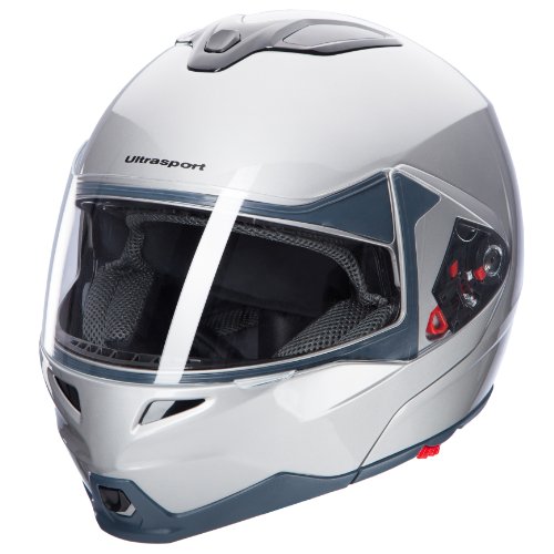 Ultrasport Motorrad-Integralhelm IH-1, Silber, Größe M
