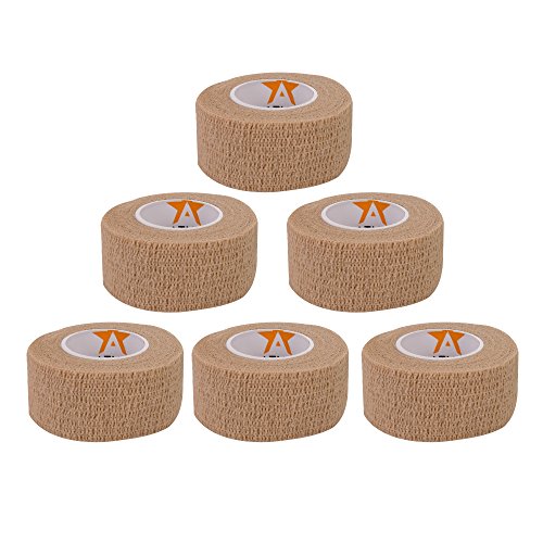 6 Stück Pflasterverband Kohesive Selbsthaftende Bandagen In HAUTFARBEN HELL Elastischer Fixierverband 2,5 CM Breite 4,5 METER Länge Für Finger, Hand, Zehen Und Füße, Pflaster Ohne Kleber, Fingerpflaster, Wundverband Von Amathings