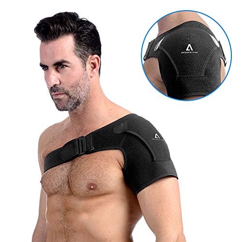 Anoopsyche Schulterbandage Verstellbare Neopren Schulter Schulterschmerzen Unterstützung Bandage Sportverletzungen Sehnenentzündungen arthritische Schultern Linke/Rechte für Männer/Frauen