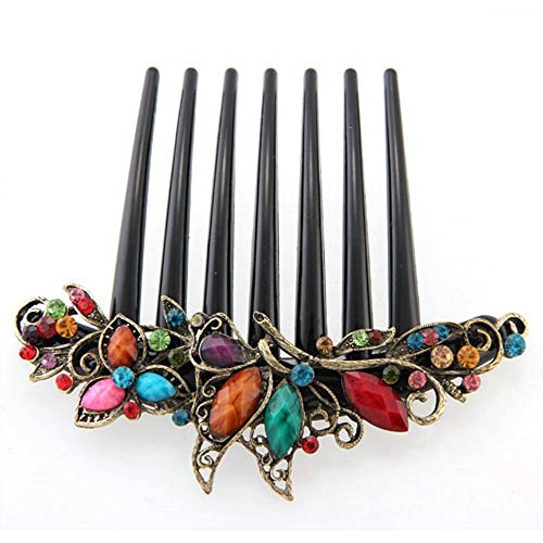 Skyllc 107mm Metall Einsteckkamm Haarkamm Steckkamm Harz Farbig TREND