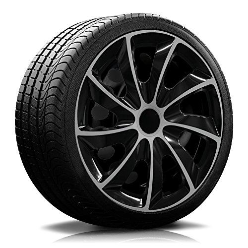 16 Zoll RKK02 Multi-Color Line (Schwarz-Silber) Radkappen / Radzierblenden 4 Stück