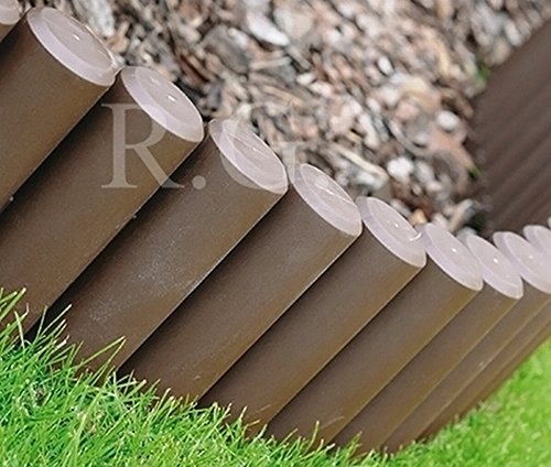 Palisade Beetumrandung Rasenkante Beeteinfassung 2,7m 4 Farben von rg-vertrieb (Braun)
