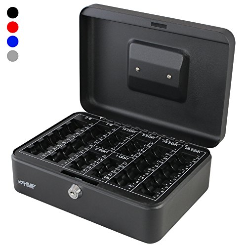HMF 208-02 Geldkassette Euro-Münzbrett 25 x 18 x 9 cm , schwarz