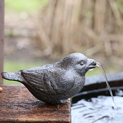 Gartenzaubereien Wasserspeier Spatz inkl. Pumpe Gusseisen