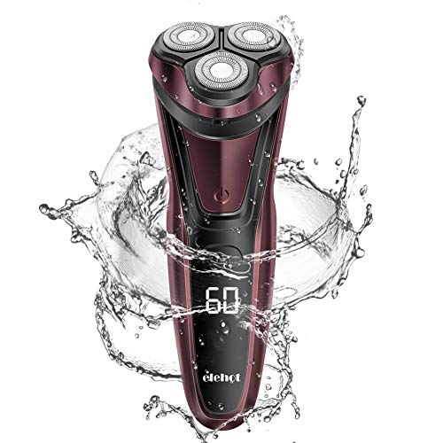 Rasierer Herren Elektrisch Rasierapparat Trockenrasierer oder rasieren mit Schaum Präzisionstrimmer mit LED Display und Reiseverriegelung von ELEHOT (MEHRWEG)