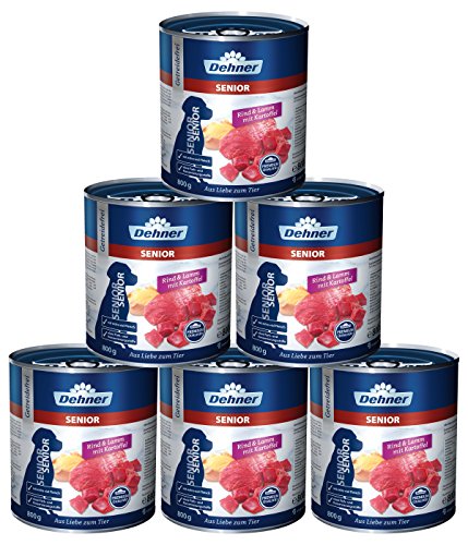 Dehner Premium Hundefutter Senior Rind, Lamm und Kartoffeln, 6 x 800 g (4.8 kg)