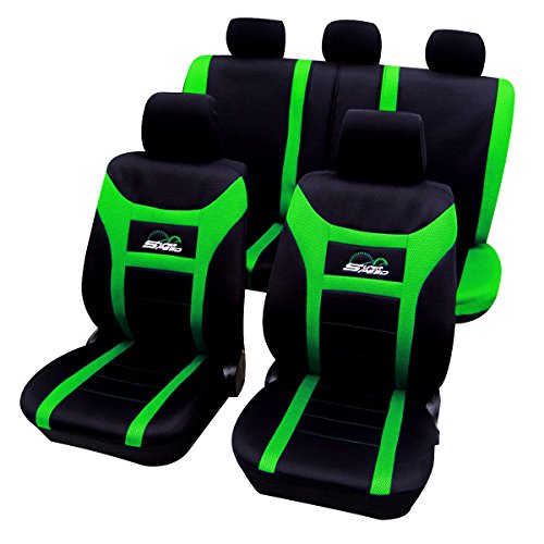 WOLTU AS7259gn Universal Schonbezüge für Auto Sitzbezug Sitzschoner Autositzbezug, Super Speed, Schwarz-Grün