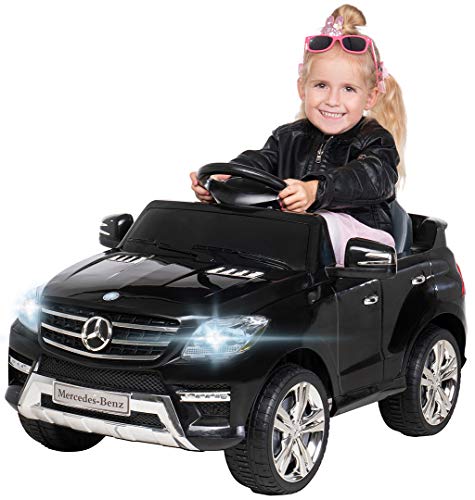 Kinder Elektroauto Mercedes ML 350 Original Lizenz Auto 2X 25 Watt Motor Kinderauto Kinderfahrzeug Elektroauto (Schwarz)