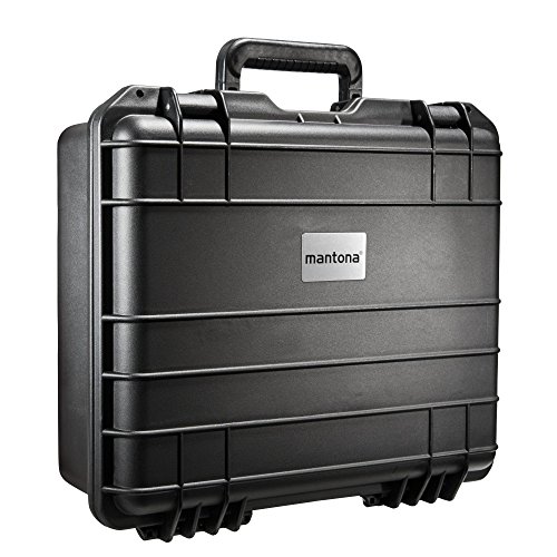 Mantona Outdoor Foto Koffer für DSLR Kamera, GoPro Actioncam/Foto-Equipment (Größe M+, wasserdicht, stoßfest, staubdicht) schwarz