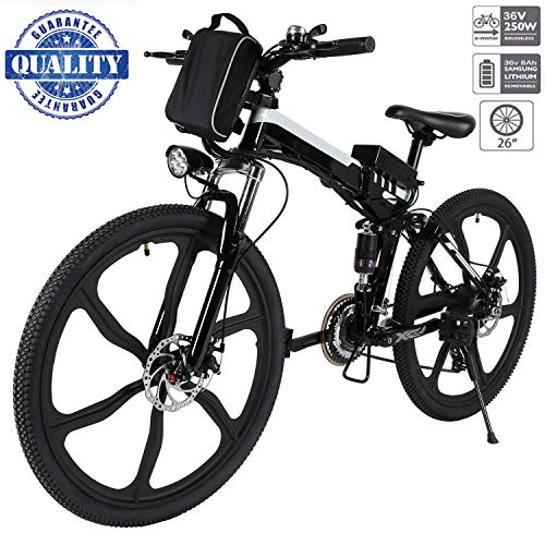 fiugsed Elektrofahrrad Mountainbike 26 Zoll E-Bike 36V, 250W Das-Kit Heckmotor, Elektrofahrräder mit 21-Gang Shimano Nabenschaltung