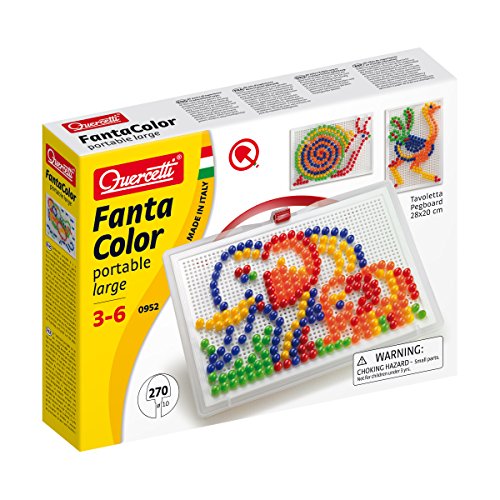 Quercetti 0952 - Mosaik-Steckspiel Fanta Color Large, 270 Stecker 10mm