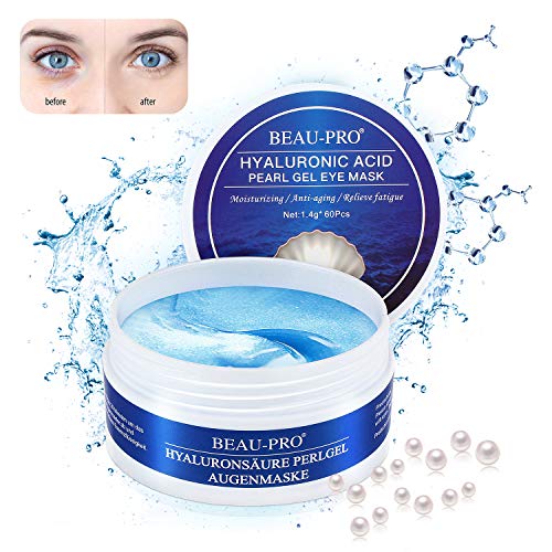 Eye Mask Augenpads Anti Aging Pads hyaluron Collagen Maske-eye pads Kollagen Augenpads Gel Wasserlösliches mit Pearl powder fur augenringe,tränensäcke,Falten,dunkle Kreise & Puffiness MEHRWEG 60pcs