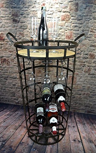 Livitat Weinregal Weinschrank H75 cm Hausbar Metall Vintage Shabby Chic LV5015