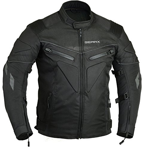 Rücken gepolstert wasserdichtes, atmungsaktive Jacke Motorrad - Schwarz, M