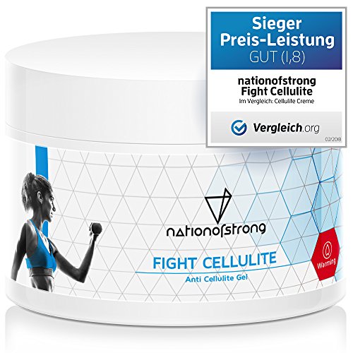 Der Preis-Leistungs-Sieger 02/2018 bei Vergleich.org | Fight Cellulite | 225ml straffende Crème mit Koffein und Brennnessel-Extrakt | wärmt, aktiviert die Haut zur optimalen Aufnahme der Wirkstoffe