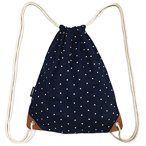 SAMGOO Segeltuch Sporttaschen Rucksack Gym Sack Turnbeutel Beutel Sportbeutel, Normallack Tupfen Drucken Beutel Turnbeutel Tasche Tüte Rucksack Hipster für Reisen /Sport (Königsblau)
