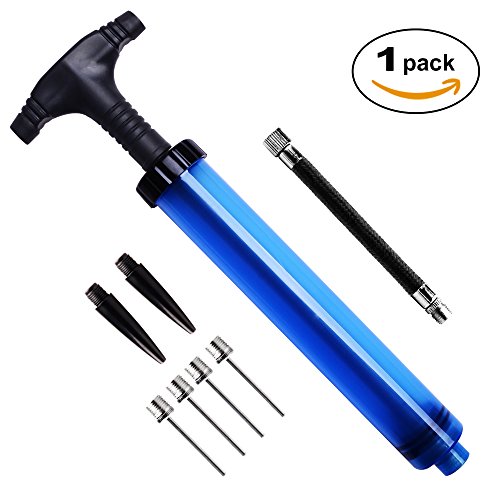 Dual Action Ball Pumpe für Basketball, Fußball, Volleyball, Rugby, Wasserball und andere aufblasbare Luftpumpe, Nadeln und Düsen enthalten