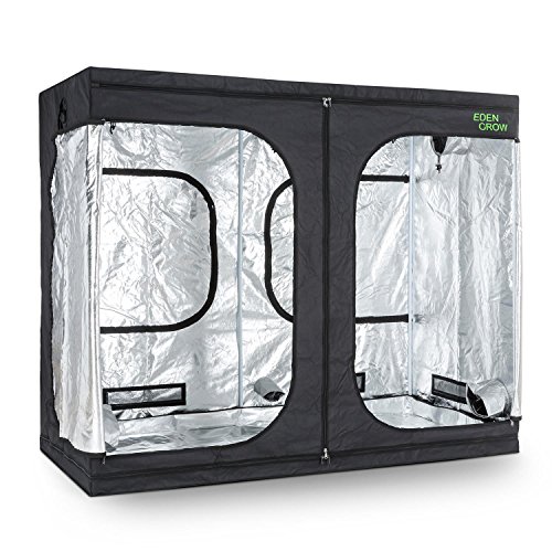 OneConcept Eden Grow XL • Growschrank • Growzelt • Growbox • Größe L • 240x120x200 cm • 2 x Belüftungszugang • Zuluftklappen • lichtundurchlässiges Gewebe • reflektierende Innenbeschichtung • schwarz