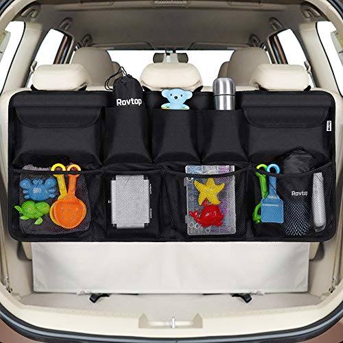 Rovtop Kofferraum Organizer Auto Organizer Auto für alle Arten von Limousine Heckklappe/SUV/MVP ordentlich Veranstalter Schwarz