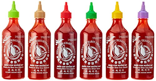 Flying Goose Sriracha Chilisauce in 6 Geschmacksrichtungen, 6er Pack (6 x 455 ml)