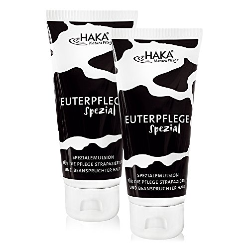 HAKA Euterpflege Spezial I 2x200 ml Feuchtigkeitscreme für raue, strapazierte Haut I Sanfte Pflegecreme für trockene Hände und beanspruchte Haut I Ohne Parfum