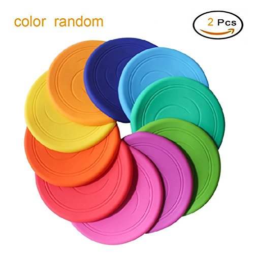 Frisbee Flying Disc Nicht rutschen Soft Silikon Spielzeug Eltern Kind Zeit Outdoor Sport 2 Stück Farbe zufällig