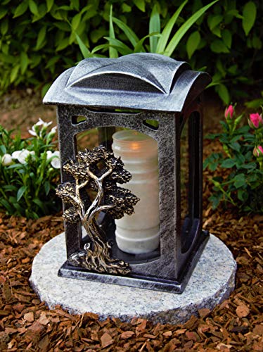 Garten Paradies Handmade Grablampe Grablicht Grablicht Grabdekoration Grabschmuck Kerze incl.Grabkerze