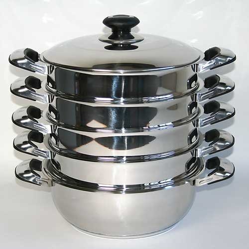 Mantowarka, BIO Gardampfkochtopf Set aus Edelstahl 6-tlg. Мантоварка - Мантышница (Optional 24/26/28/30cm)