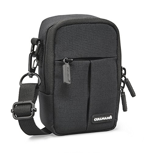 Cullmann 90240 MALAGA Compact 400 schwarz Kameratasche für  Kompaktkameras  wasserabweisend Rip-Stop Polyester PU-Beschichtung Trageriemen mit Metallkarabiner Fronttasche Innentasche Gürtelschlaufe